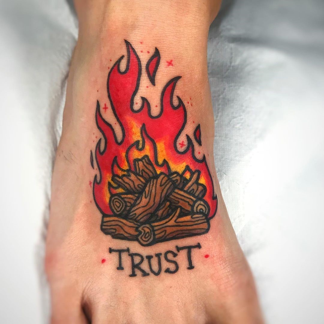Burning Log Fire Symbol 