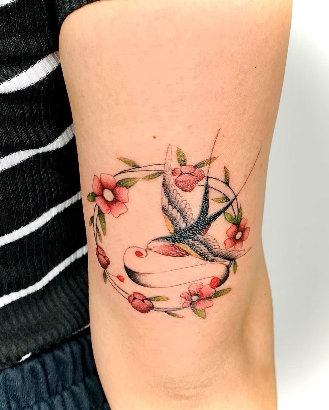 Delicate & Feminine Sparrow Tattoo 