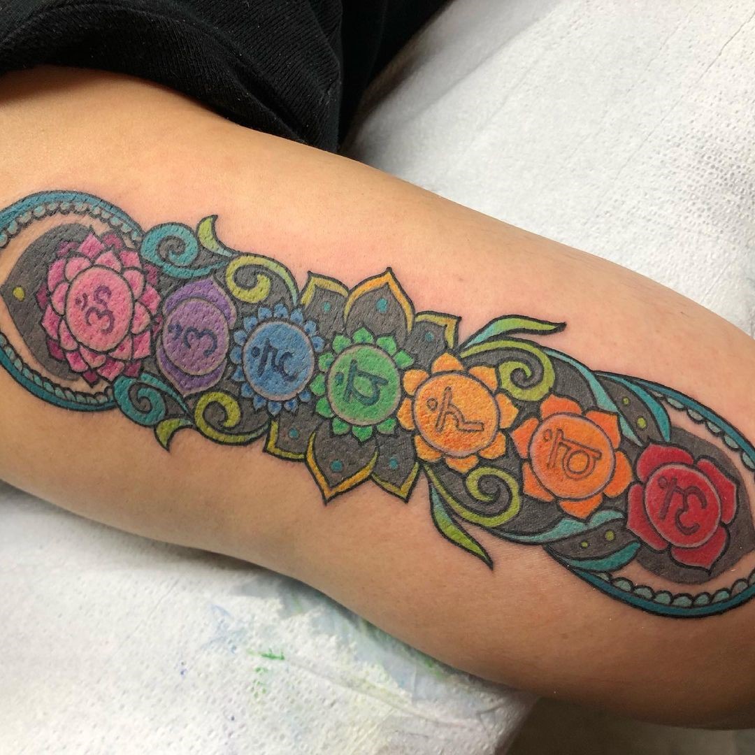 Dominant Retro Chakra Tattoo 