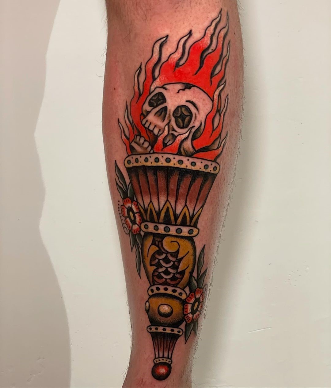 Fire Tattoo Skull Ink 