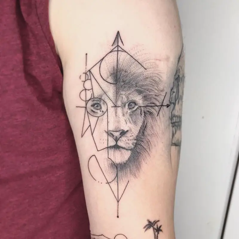 Geometric Lion Tattoo 2