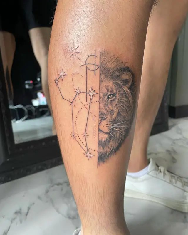Half-Leo Constellation Tattoo Design