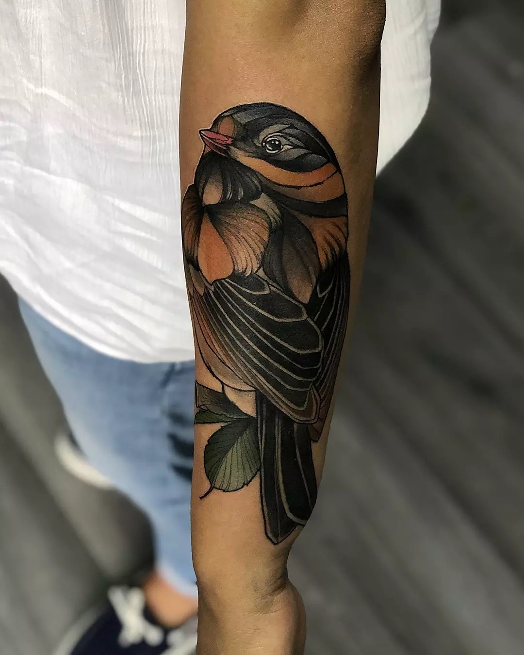 Half-Sleeve Sparrow Tattoo 