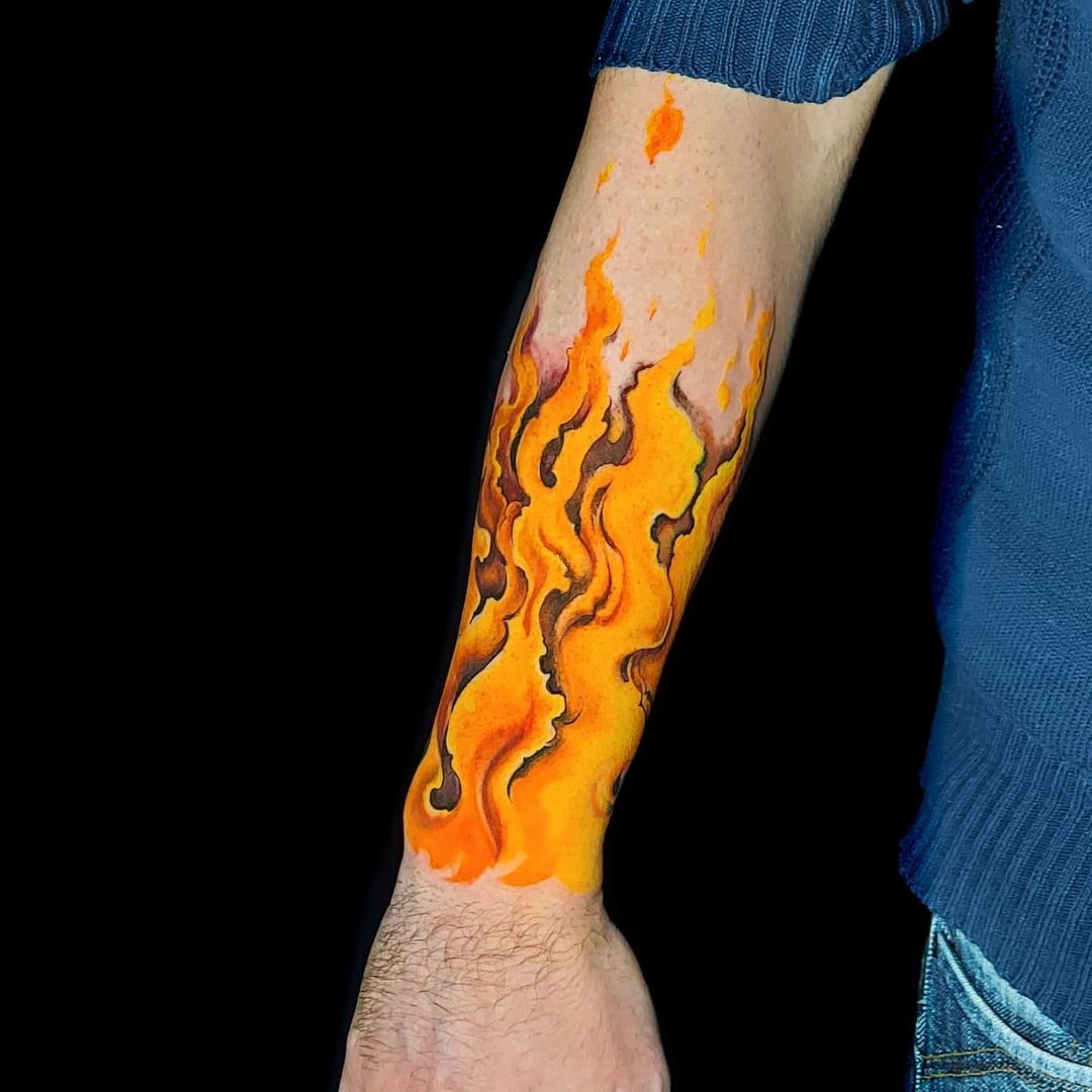 Half-sleeve Fire Tattoo 