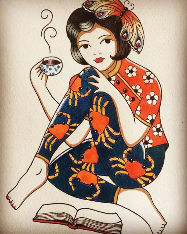 Japanese Pin Up Style Design