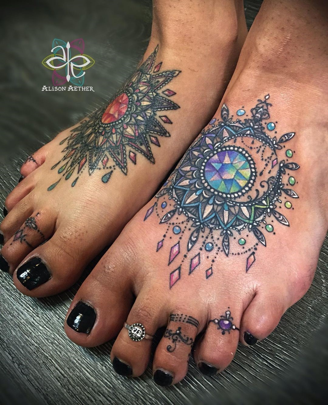 Mandala & Magical Toe Tattoos 