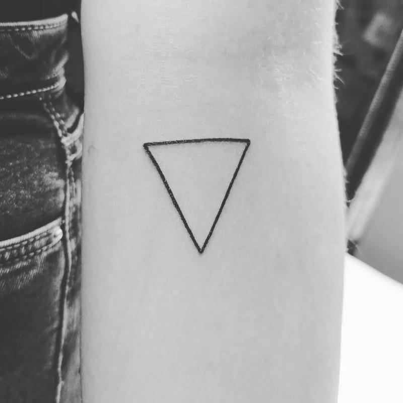 Medium Sized Line Triangle Tattoo 3