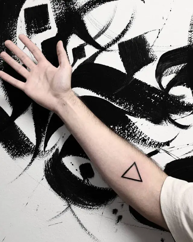Medium Sized Line Triangle Tattoo 5