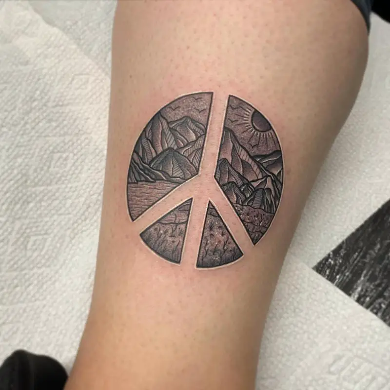 Peace Sign Tattoo 2