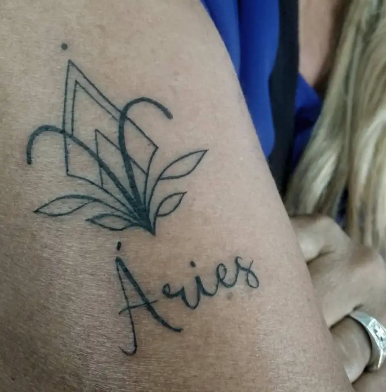 The Aries Lettering Tattoo 3
