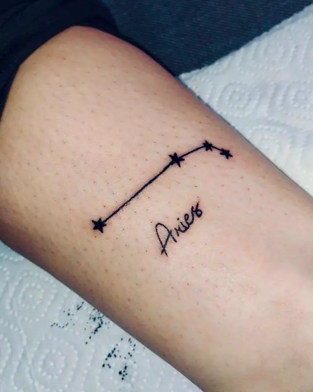 The Aries Lettering Tattoo 5