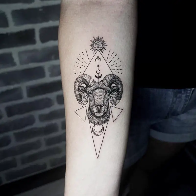 The Ram's Horns Tattoo 1