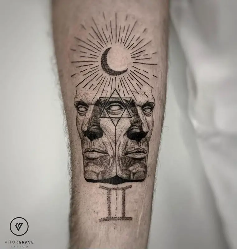 Two-Faced Gemini Tattoo 3