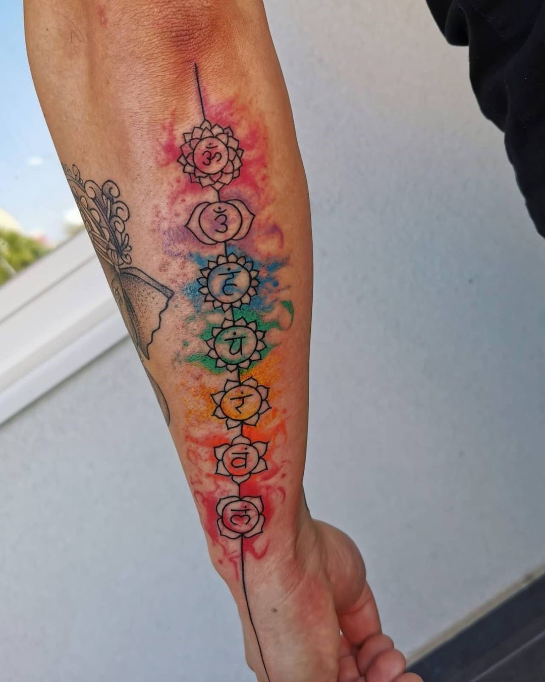 Watercolor Print Chakra Tattoo 