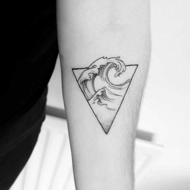Waves Triangle Tattoo 1