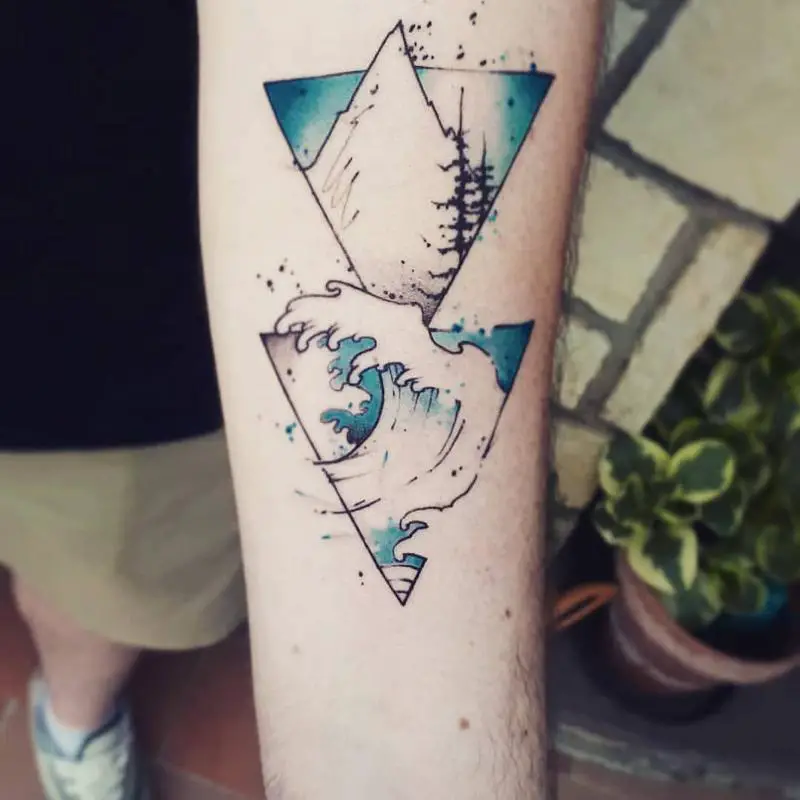 Waves Triangle Tattoo 3