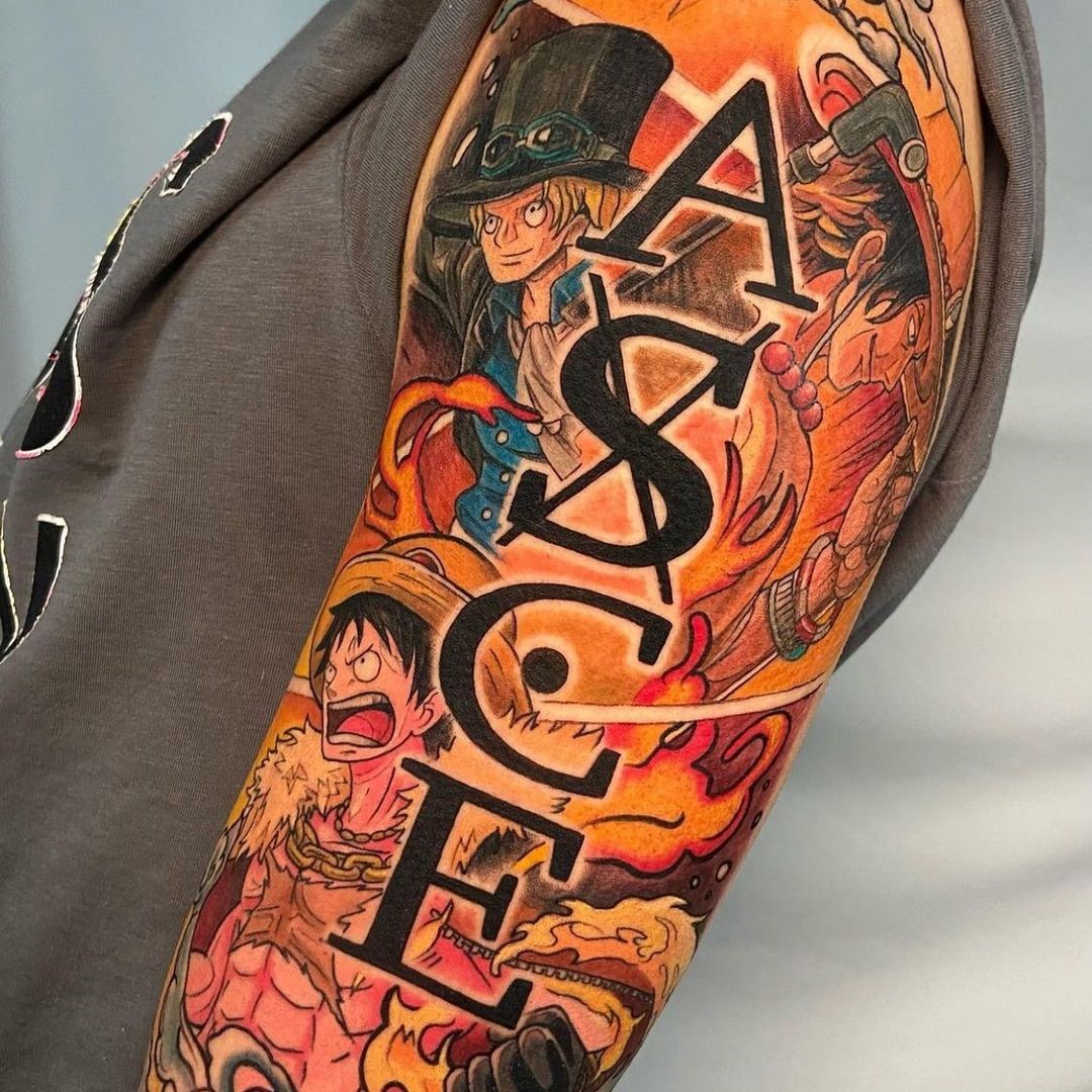 Ace Sleeve Manga Tattoo 