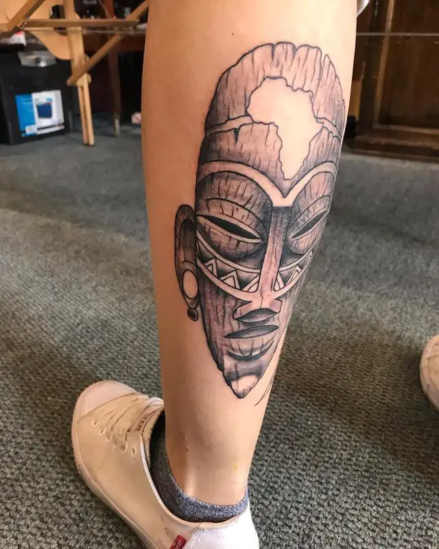 African Mask Tattoo 3