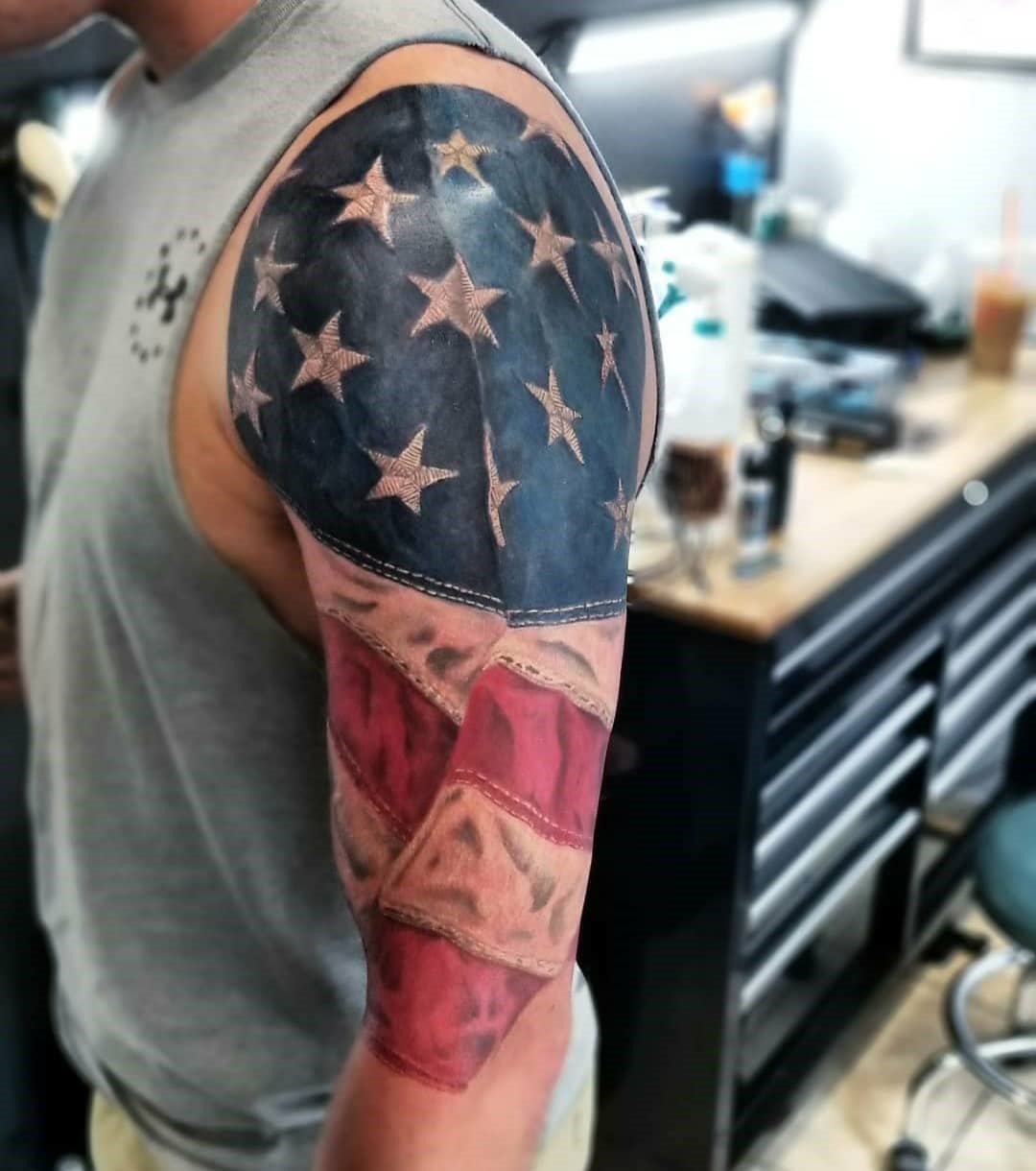 American Flag Tattoo Sleeve 