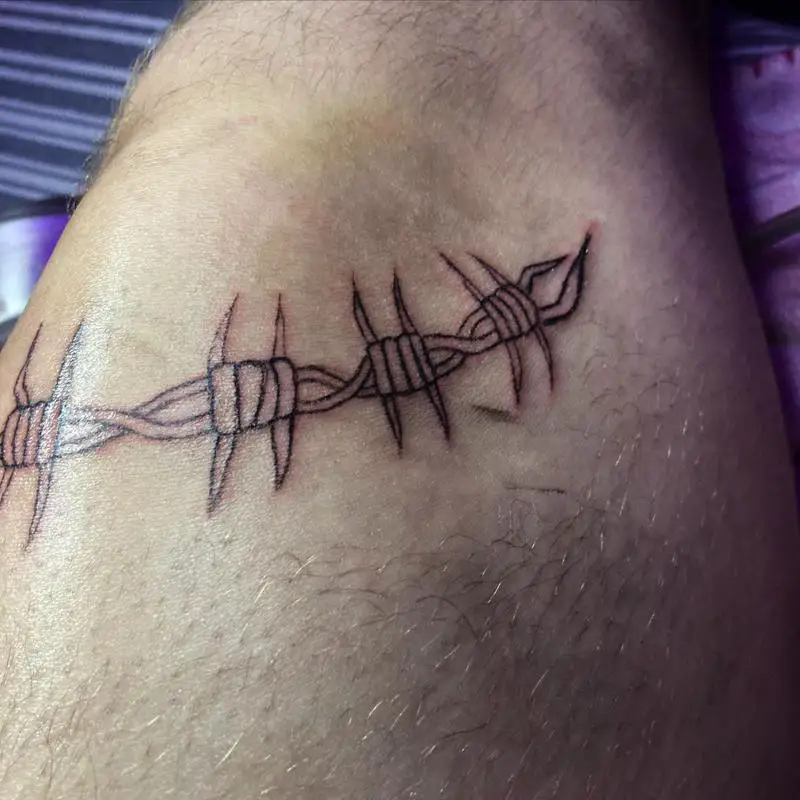 Barb Wire Knee Tattoo 1