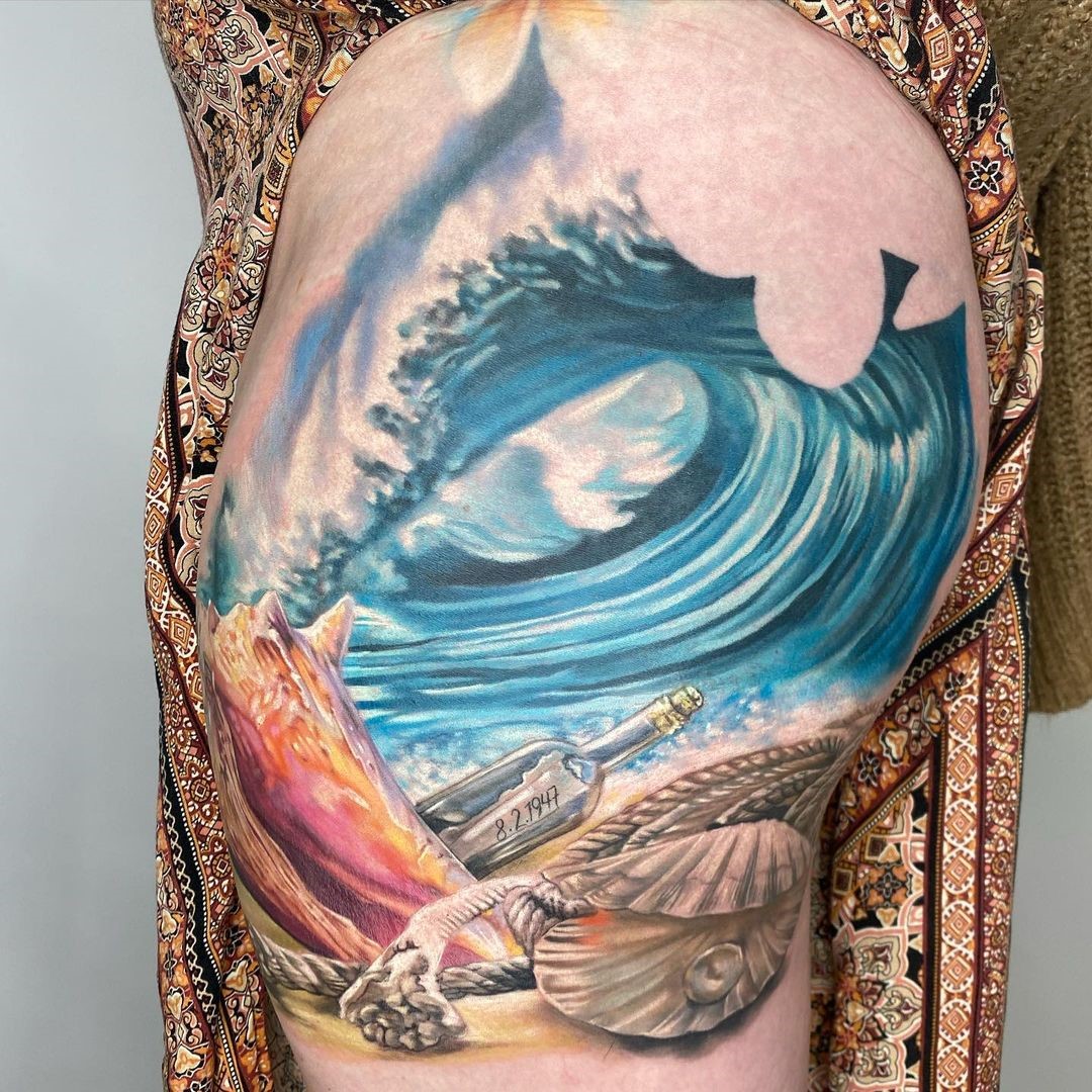 Big Sleeve Wave Tattoo