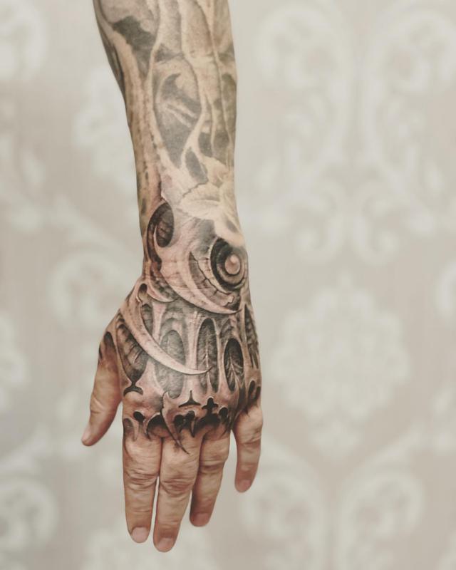 Biomechanical Hand Tattoo 2
