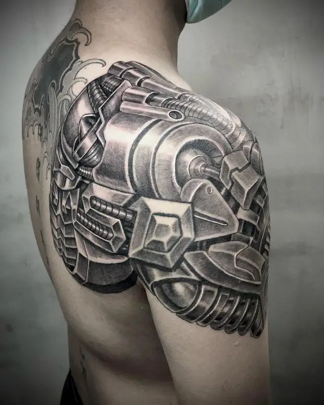 Biomechanical Tattoo Shoulder 3