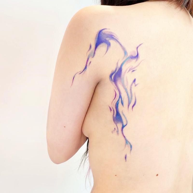 Blue Flame Tattoo 1