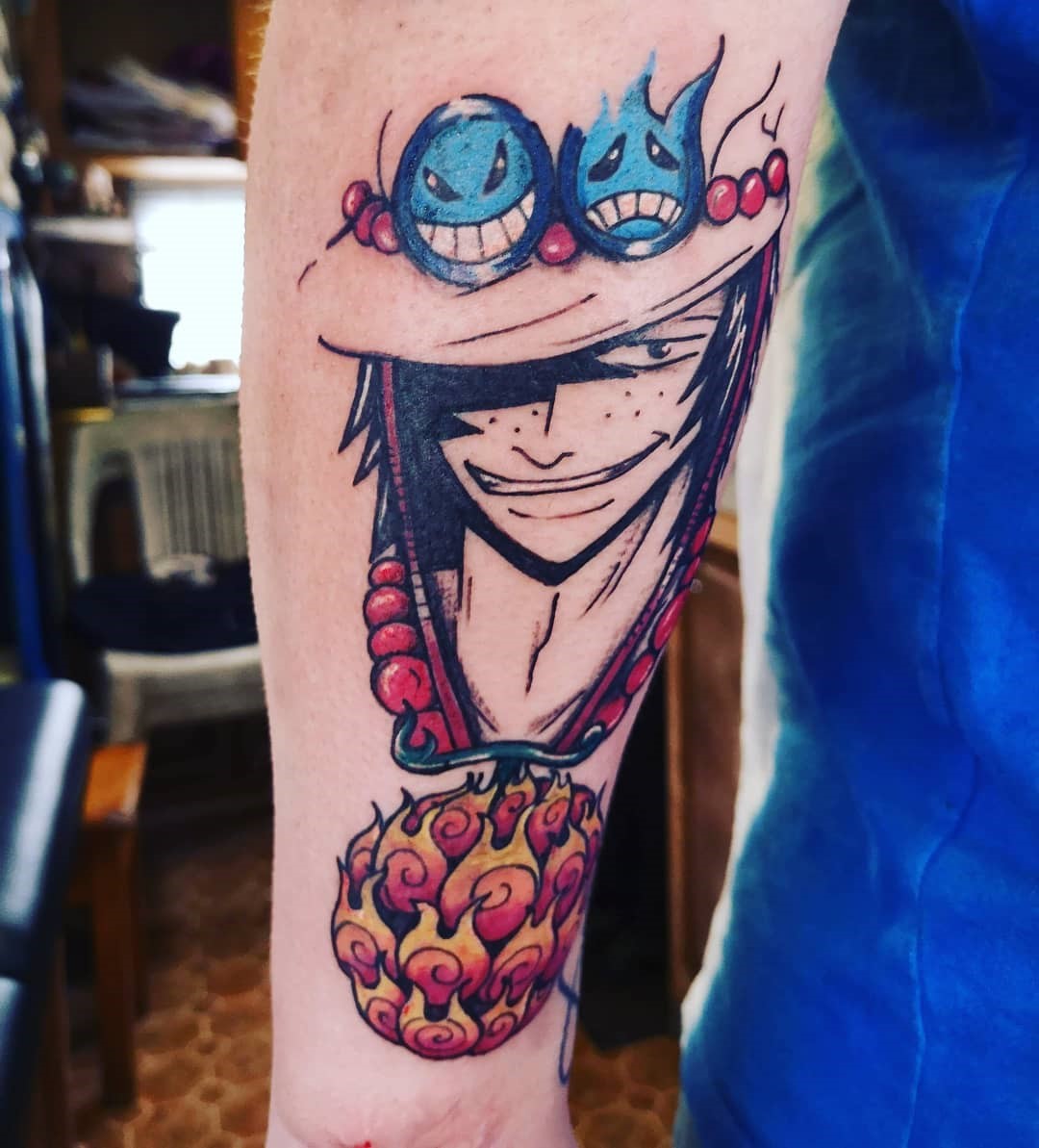 Bright Blue Ace Tattoo One Piece 