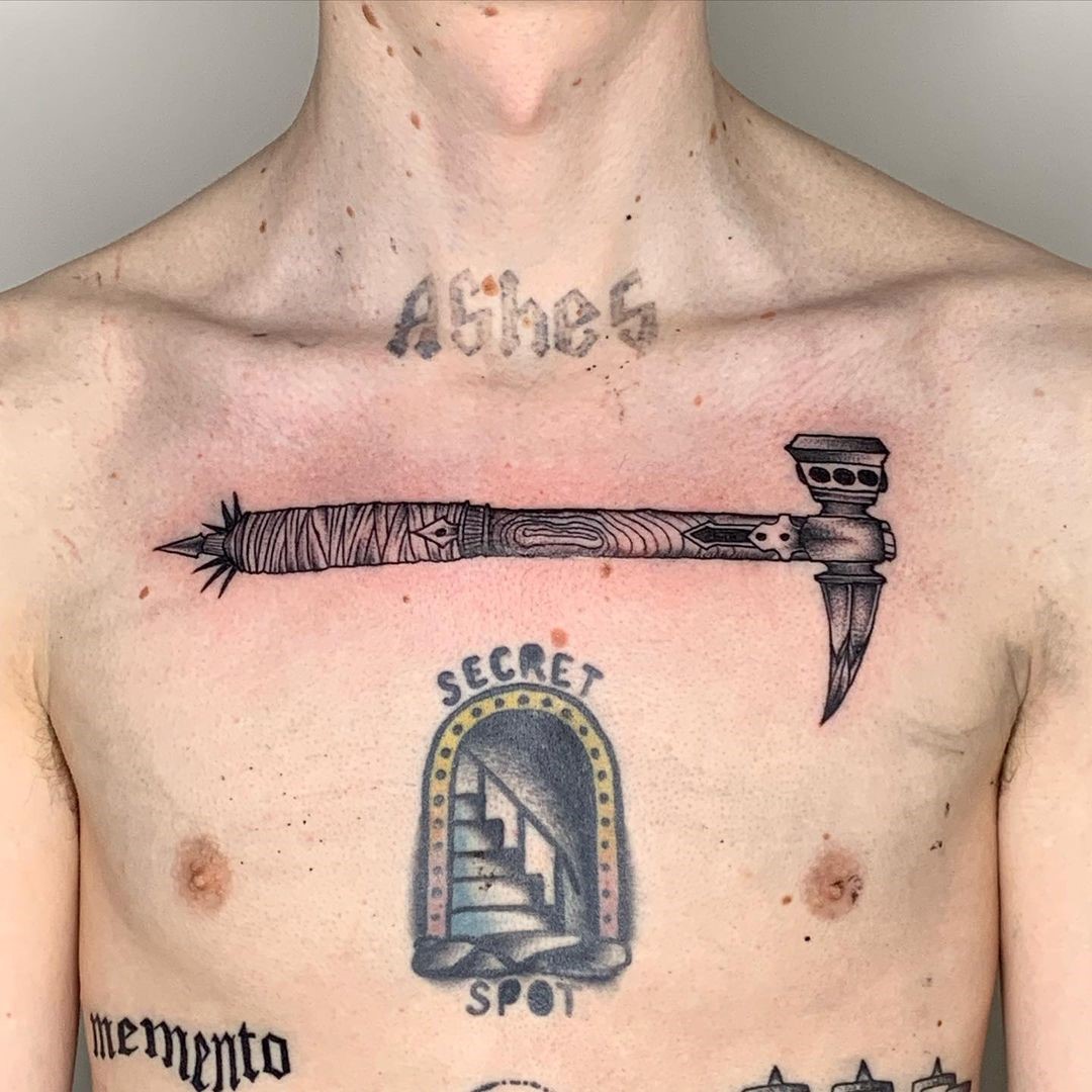 Chest Hammers Tattoo