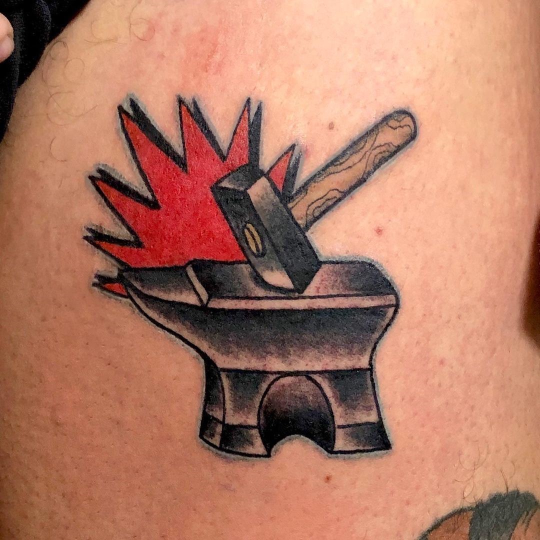 Crashing Hammer Tattoo 