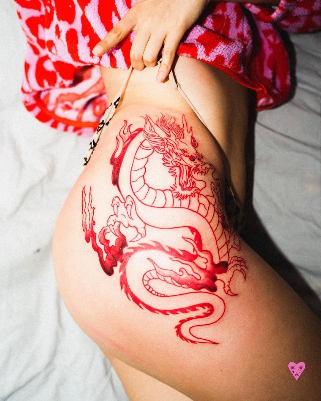 Fire Red Dragon Tattoo Design