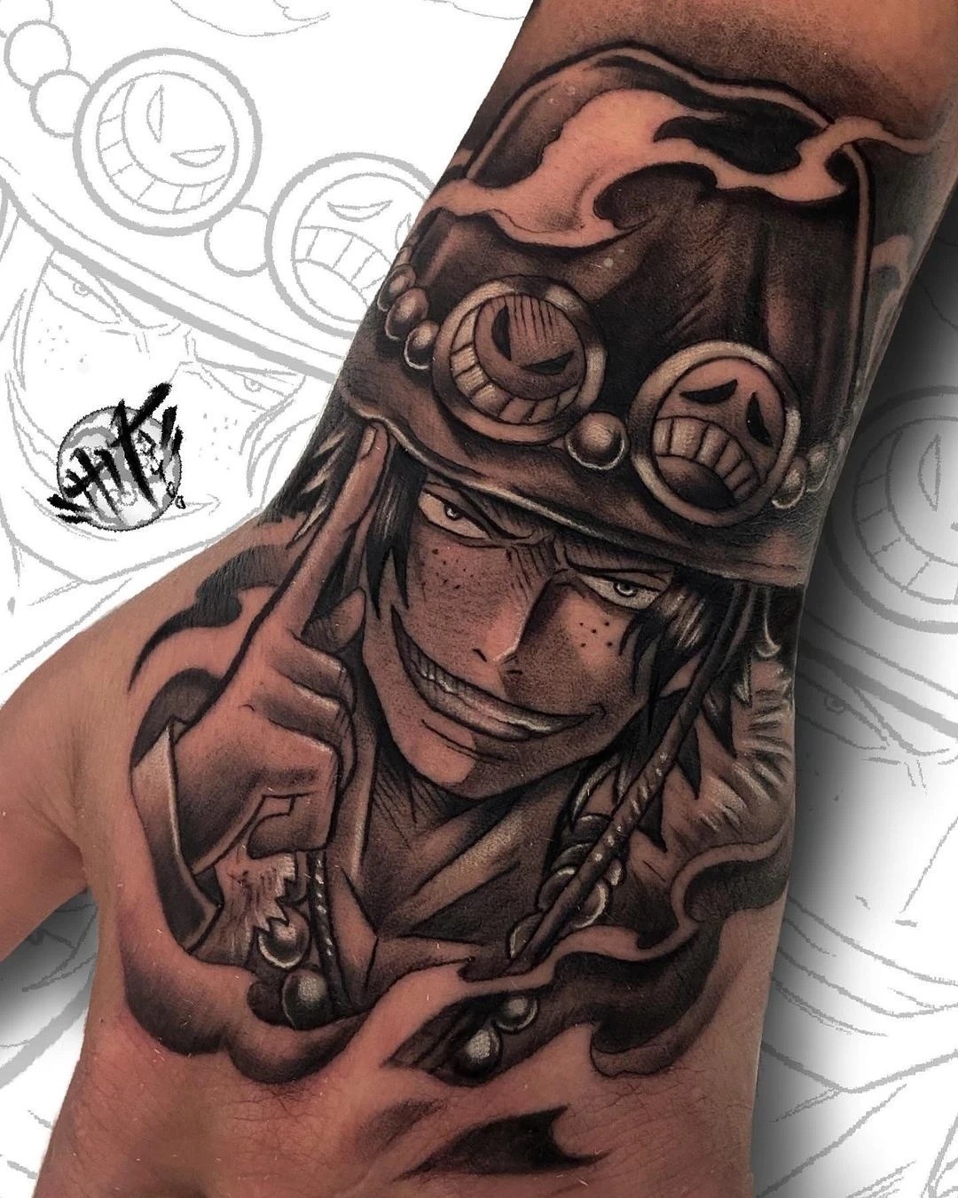 Fist Ace One Piece Tattoo 