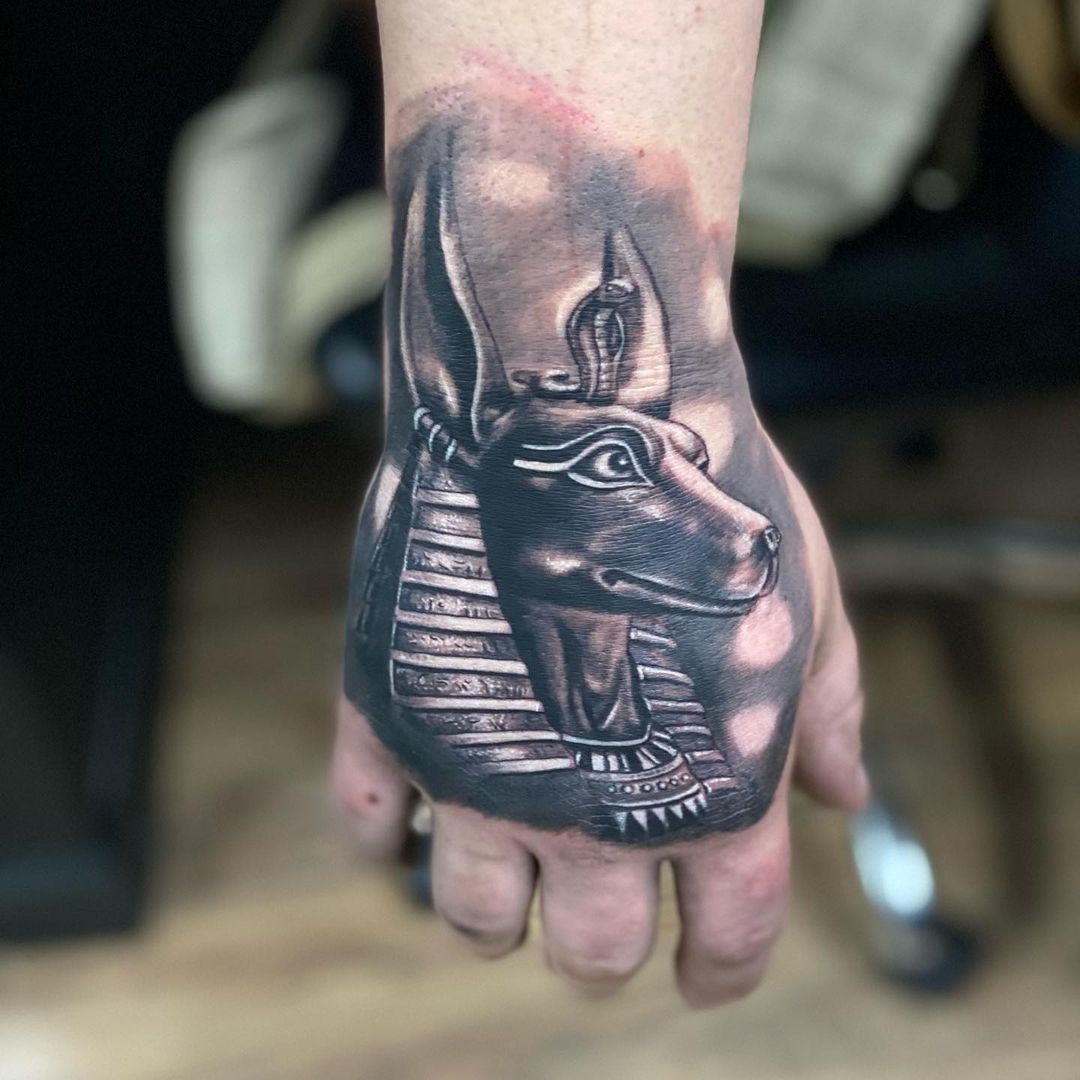 Fist Arm Anubis Tattoo