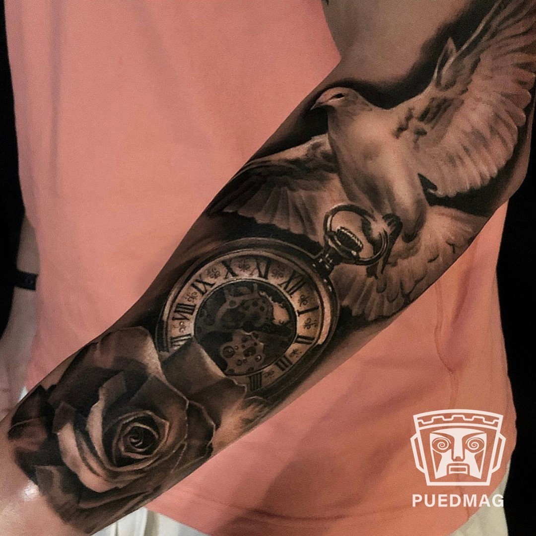 Half-sleeve Dove Tattoo