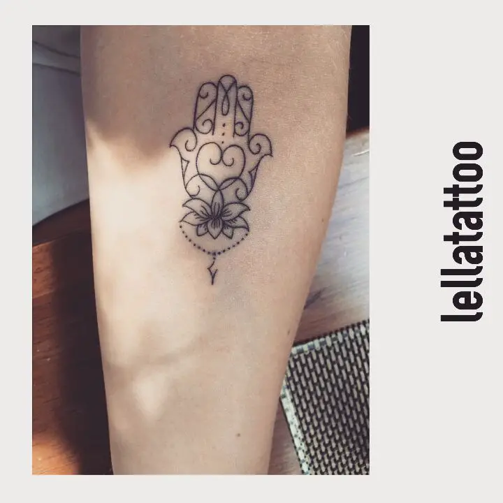 Hamsa Heart Tattoo 1