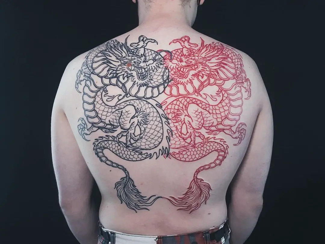 Japanese Red And Black Tattoo Design