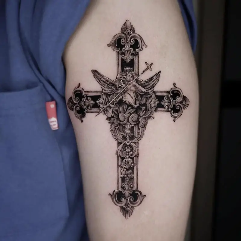 Latin Cross Tattoo Design 1