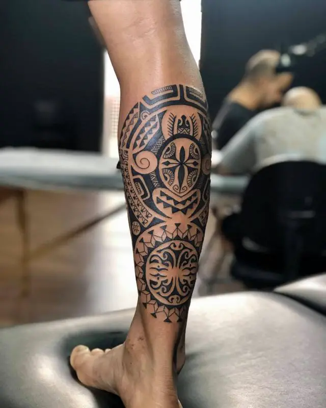 Leg Polynesian Tattoo Designs 2