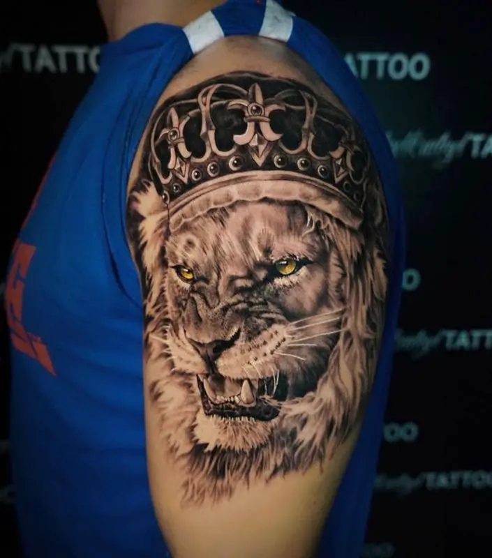 Lion With Crown Tattoo Meaning Authority