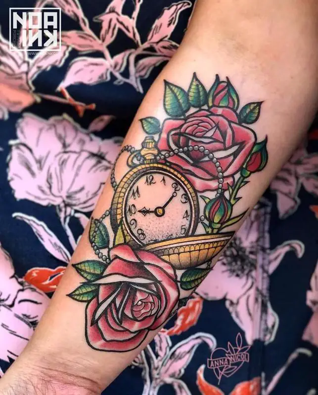Pocket Watch and Roses