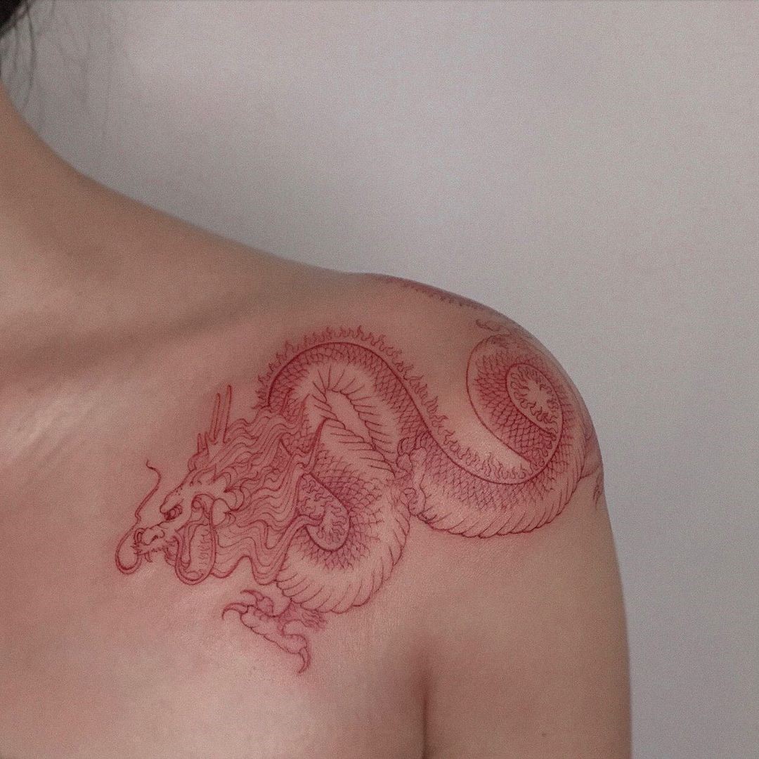 Shoulder Dragon Tattoo Design