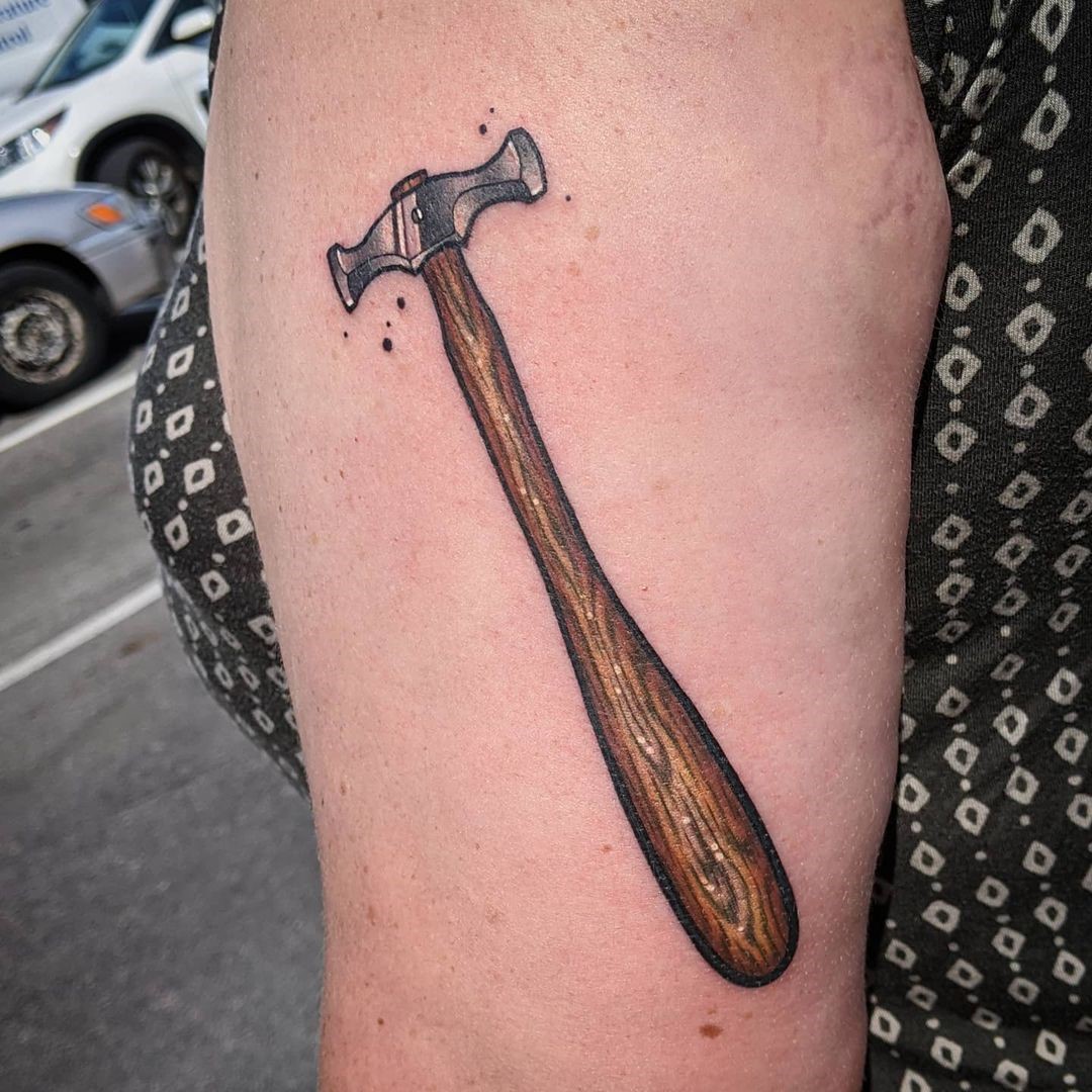 Shoulder Small Hammer Tattoo 