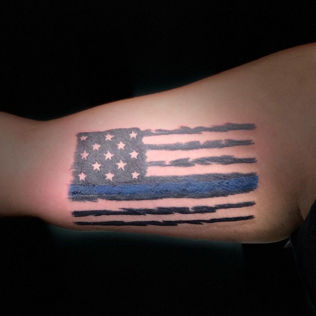 Small American Flag Tattoo 