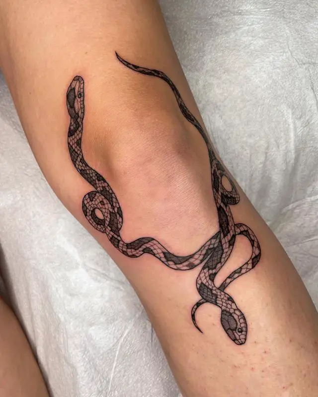 Snake Knee Tattoo 1