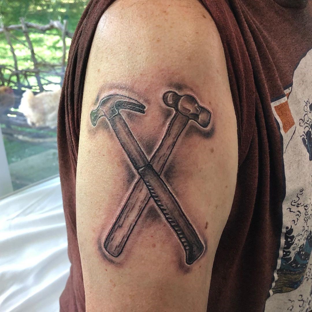 Two Hammers Tattoo Ideas 