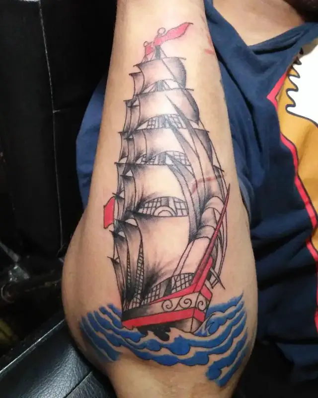 Boat/ship And Ocean Tattoo 3