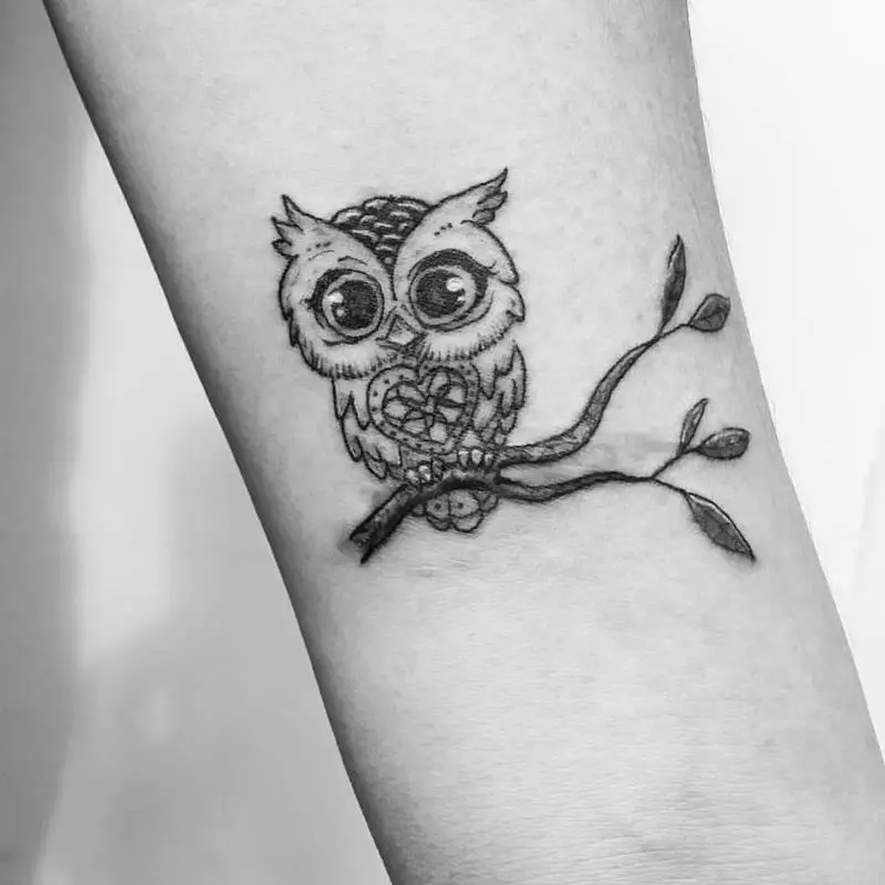 Cartoon Owl Tattoo 4