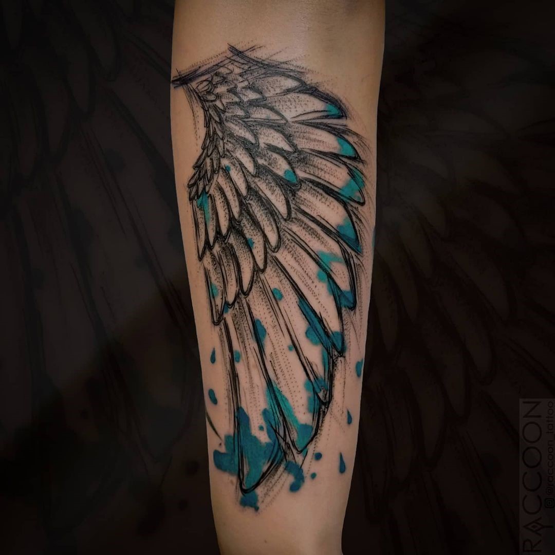 Colorful Wings On Arm