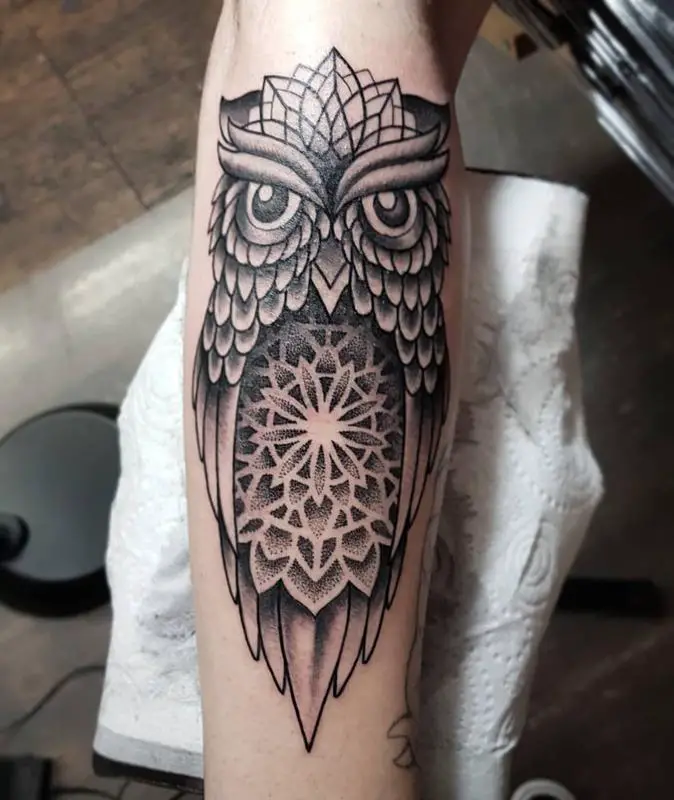 Geometric Owl Tattoo 2